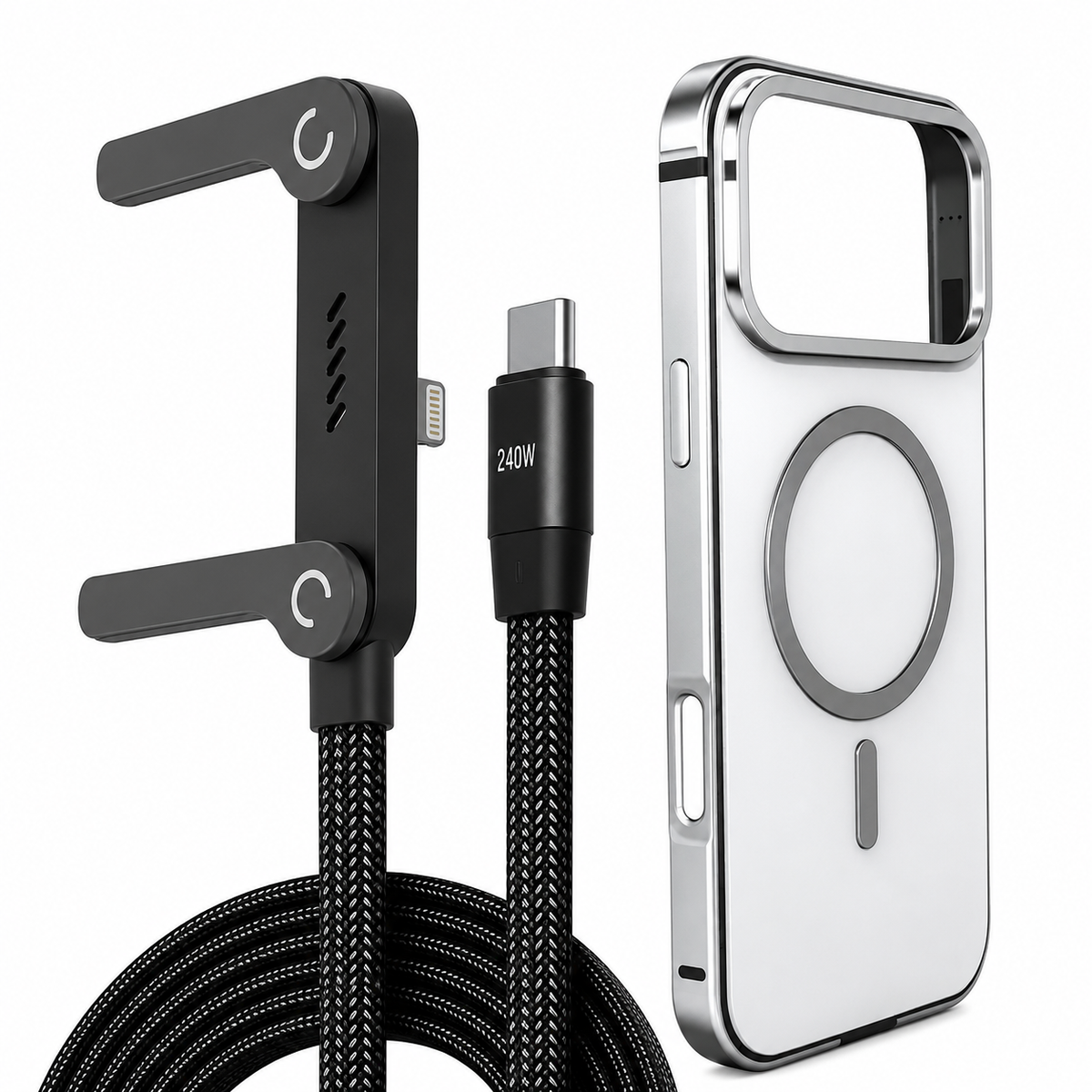 PHAEVOX™ Magnetic Metal Case & PowerStand Cable — 240W