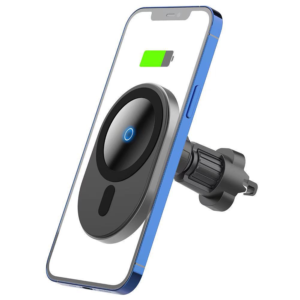 PHAEVOX™ Magnetic Wireless Charging Stand — 15W Fast Charge, Qi Compatible, MagSafe-Ready