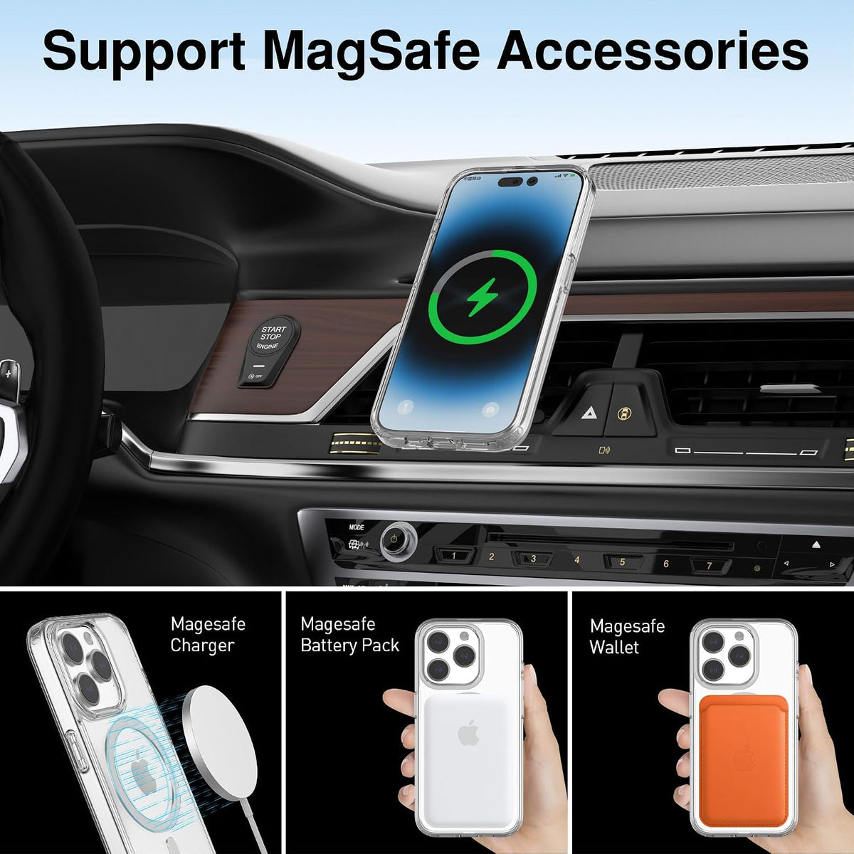 PHAEVOX™ Magnetic Transparent iPhone Case — 2-in-1 Acrylic MagSafe-Compatible Cover