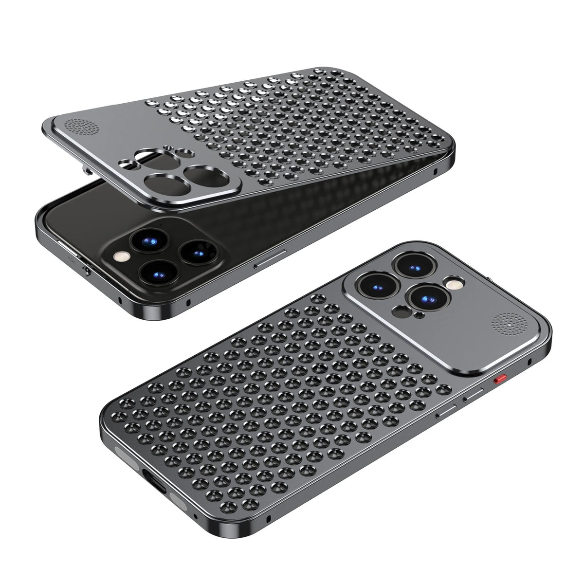 PHAEVOX™ TitanCase — Aluminum Metal iPhone Case | CNC-Machined | Titanium Finish | iPhone 12–16 Pro Max