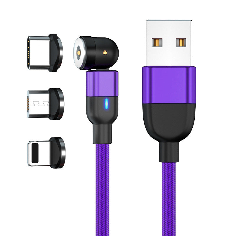 PHAEVOX™ 3-in-1 Magnetic Charging Cable — 540° Rotating, LED Indicator, 3M