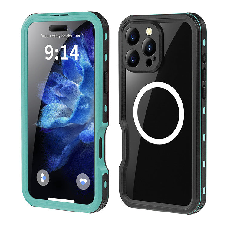 PHAEVOX™ Waterproof MagSafe Case — IP68 Clear iPhone Protection for Any Condition
