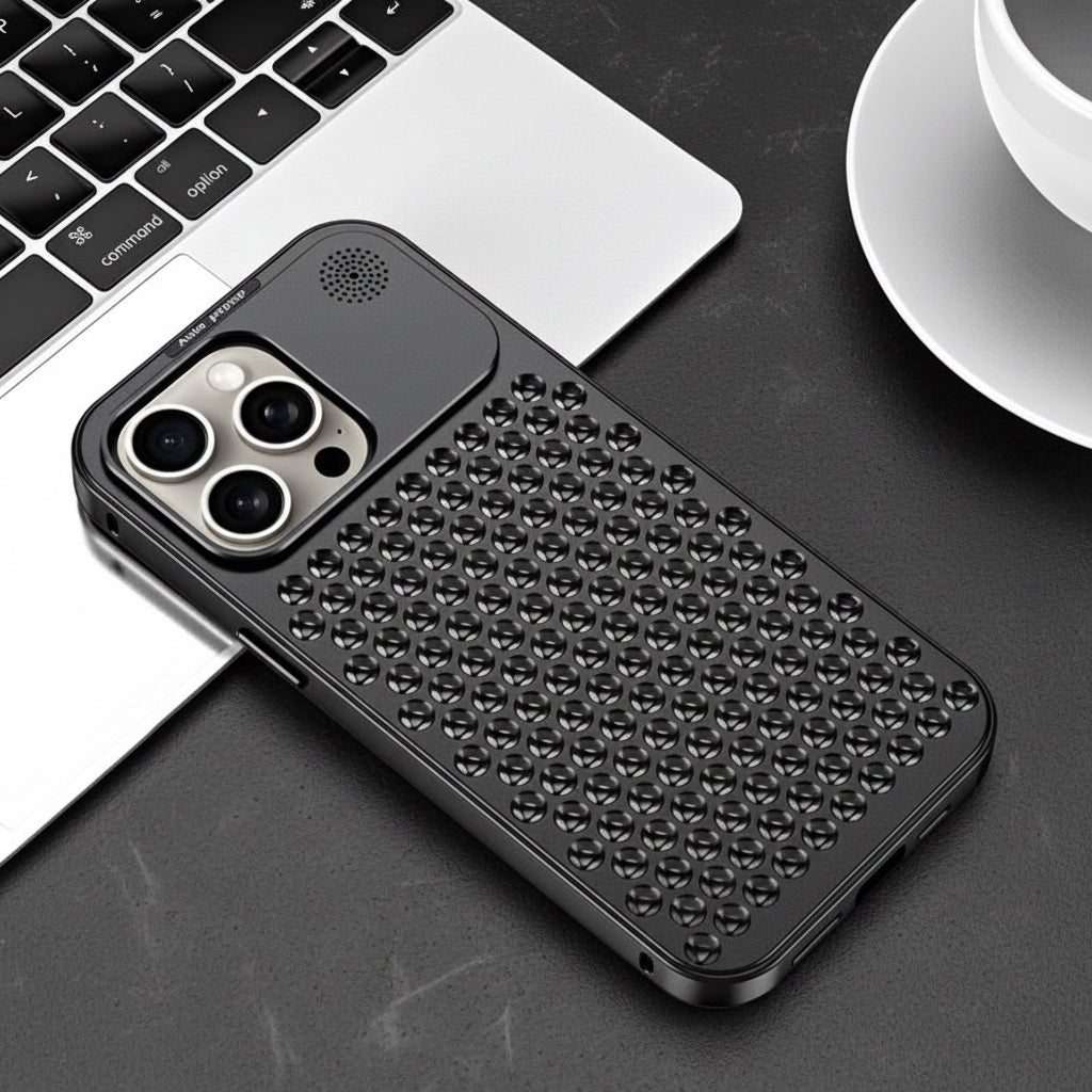 PHAEVOX™ TitanCase — Aluminum Metal iPhone Case | CNC-Machined | Desert Gold, Titanium Gray & Black | iPhone 12–16 Pro Max