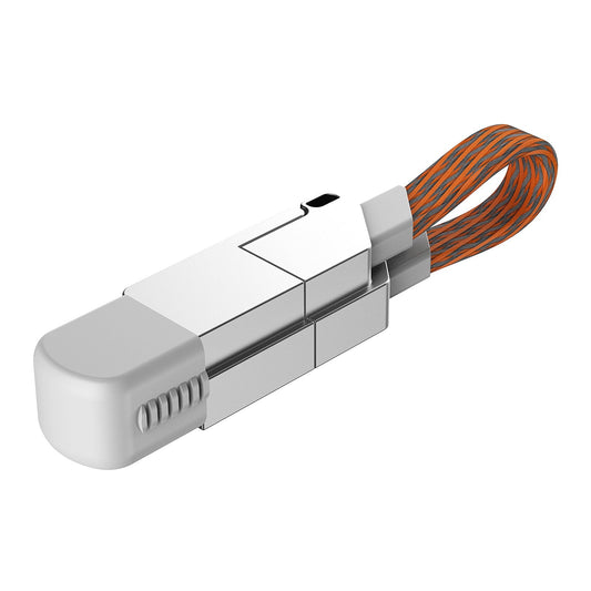 PHAEVOX™ SaberCharge 6-in-1 Zinc Alloy Keychain Charging Cable