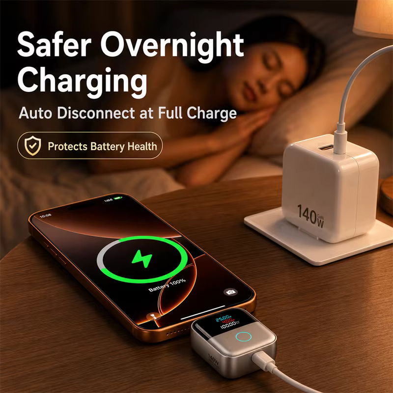 PHAEVOX™ ChargeGuard Pro — The 140W Charging Adapter That Disconnects When Fully Charged