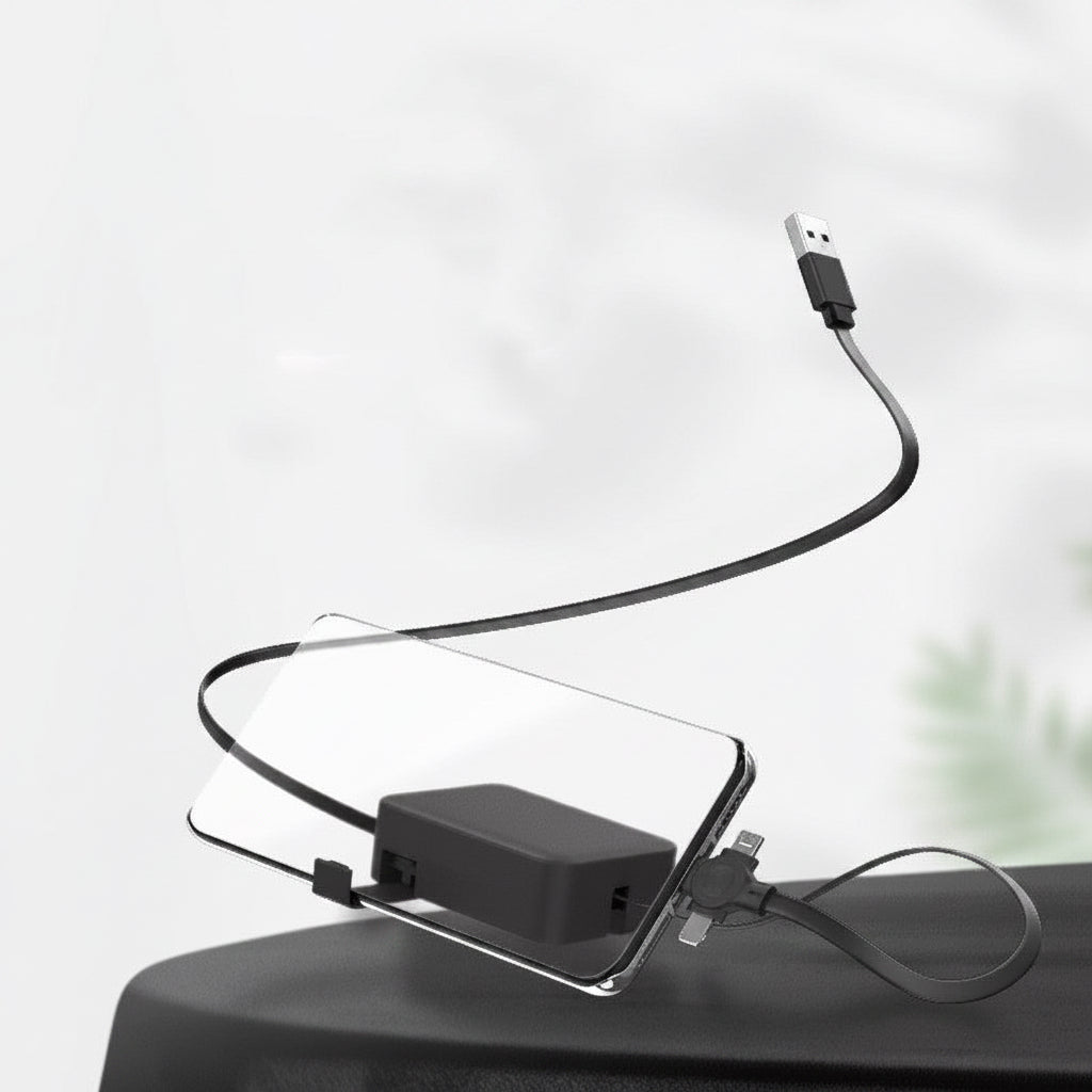 PHAEVOX™ 4-in-1 Retractable Cable — One Cable for Every Device, Zero Clutter