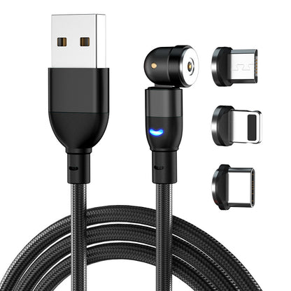 PHAEVOX™ 3-in-1 Magnetic Charging Cable — 540° Rotating, LED Indicator, 3M