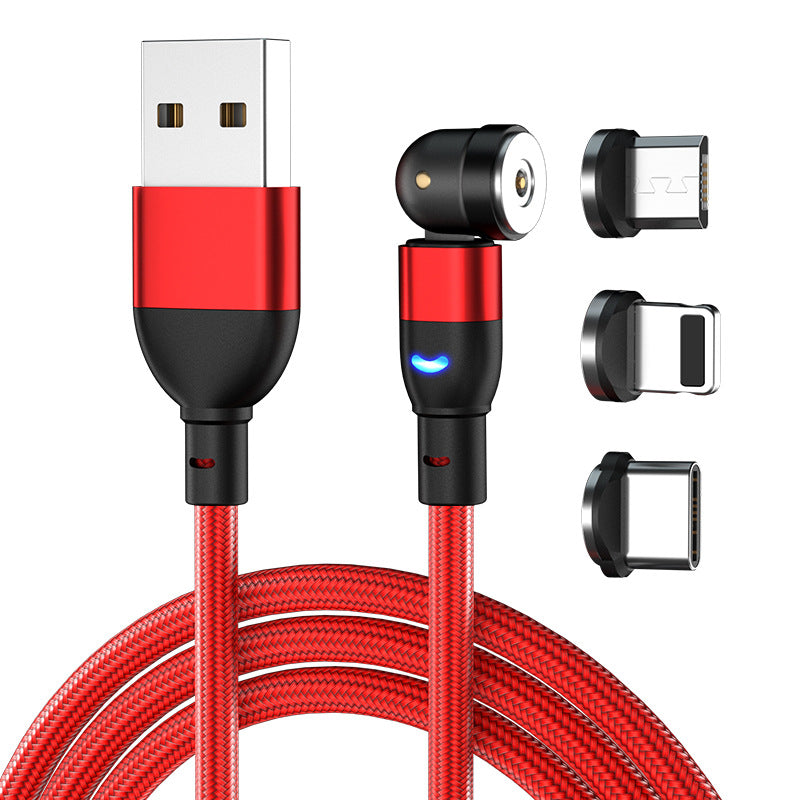 PHAEVOX™ 3-in-1 Magnetic Charging Cable — 540° Rotating, LED Indicator, 3M