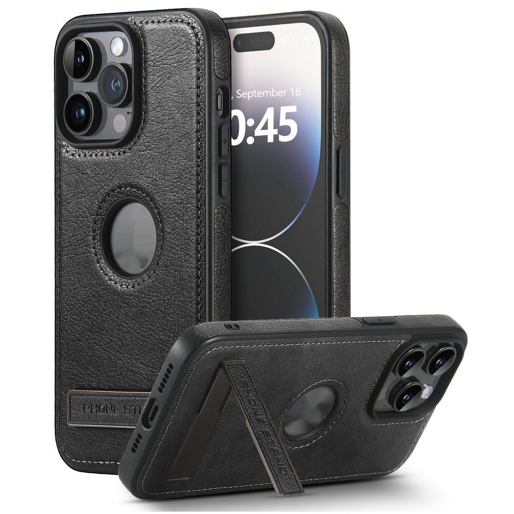 PHAEVOX™ Leather Wallet iPhone Case — Kickstand, Card Holder, MagSafe-Compatible, iPhone 12–15
