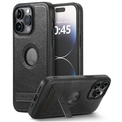 PHAEVOX™ Leather Wallet iPhone Case — Kickstand, Card Holder, MagSafe-Compatible, iPhone 12–15