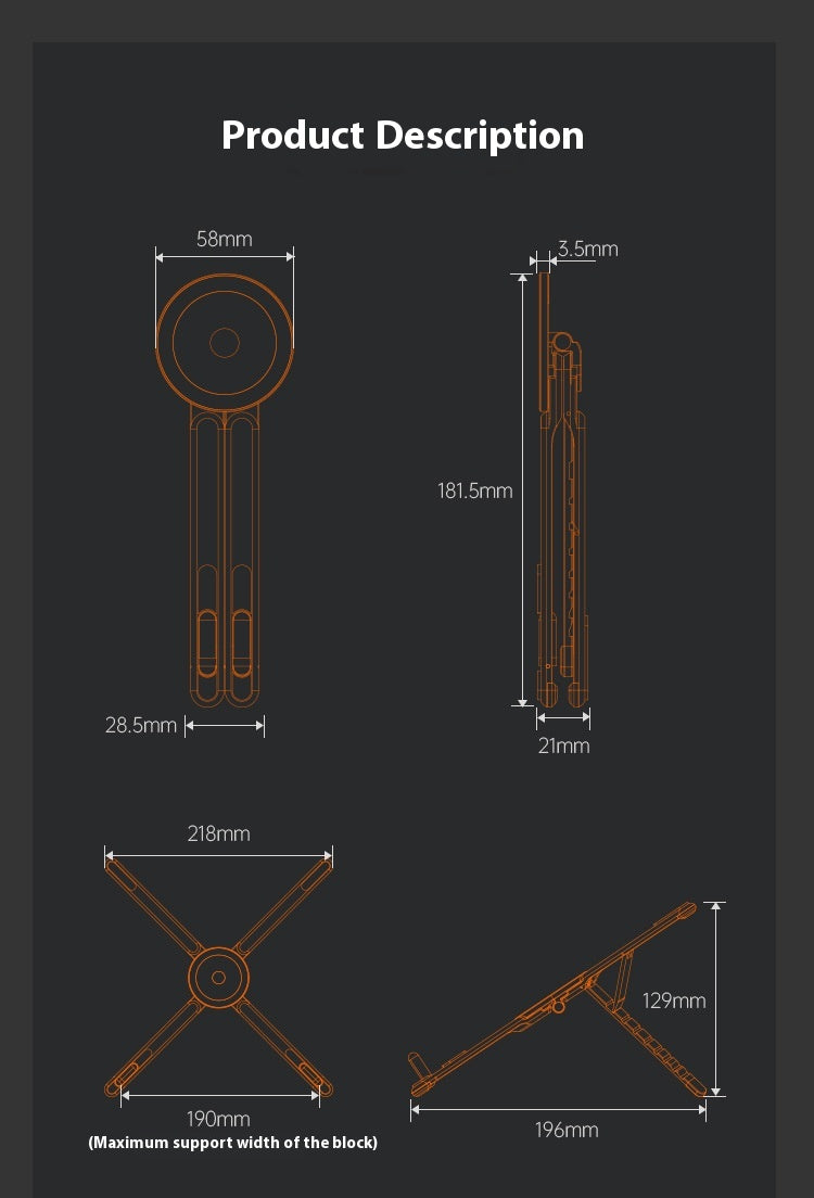 PHAEVOX™ FoldPro Aluminum Stand — Foldable, Adjustable Phone & Tablet Stand
