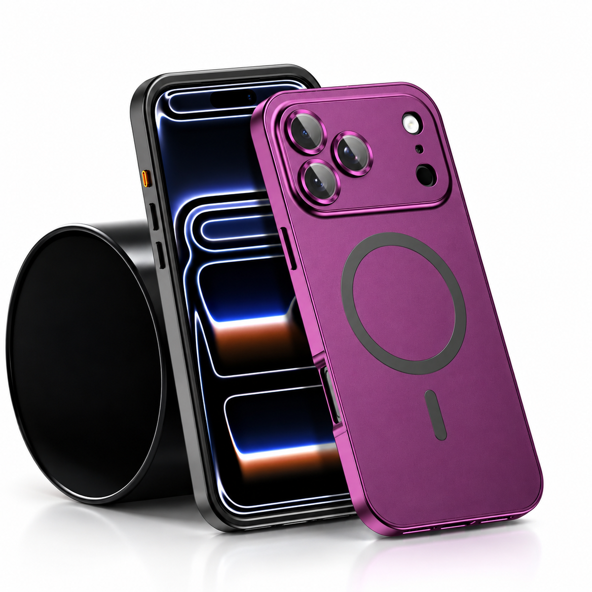 PHAEVOX™ MagFrame Pro — MagSafe Aluminum Alloy Frame iPhone Case | PC Back | 8 Colors | iPhone 13–18 Series