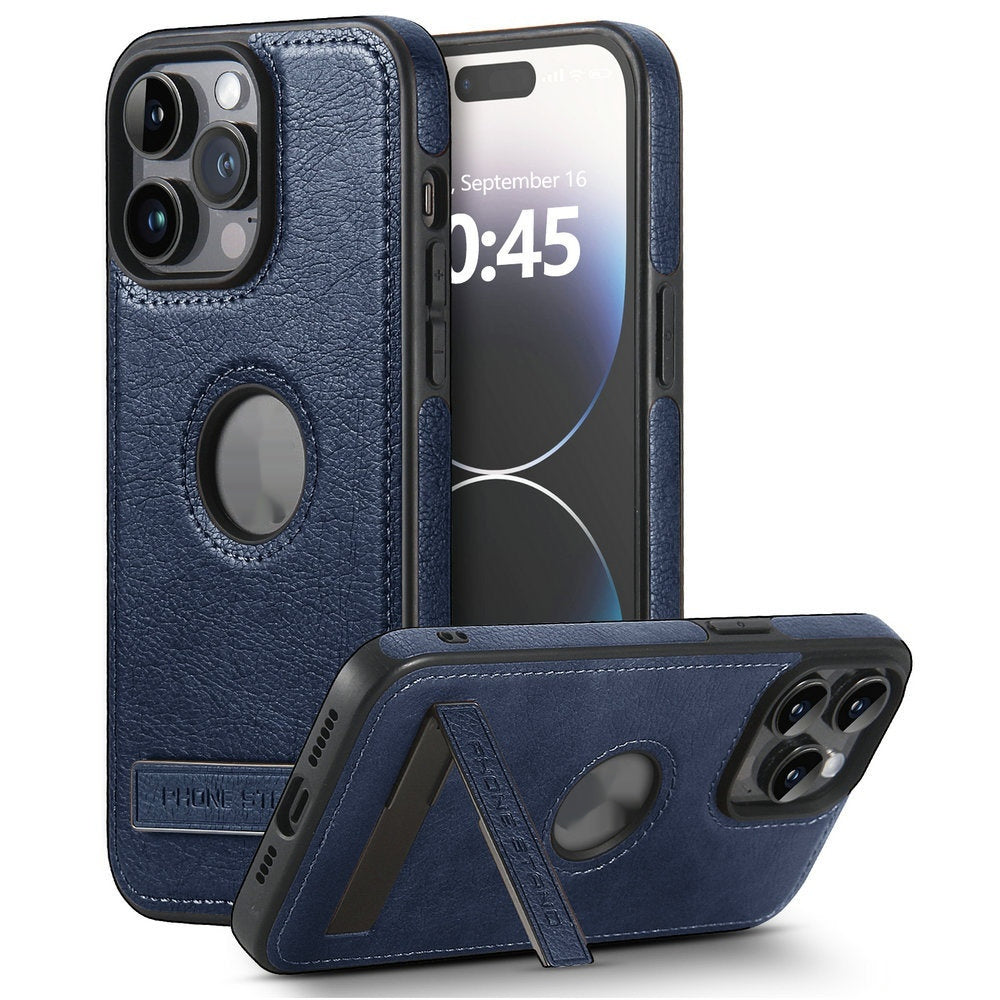 PHAEVOX™ Leather Wallet iPhone Case — Kickstand, Card Holder, MagSafe-Compatible, iPhone 12–15