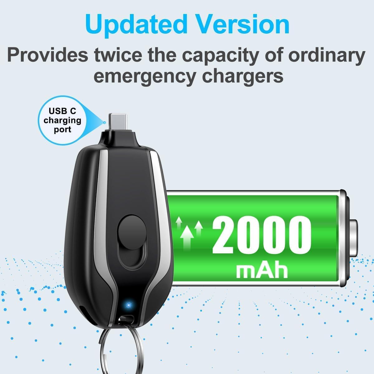 PHAEVOX™ PowerKey — Portable Keyring Charger | USB-C & Lightning | 2 Colors