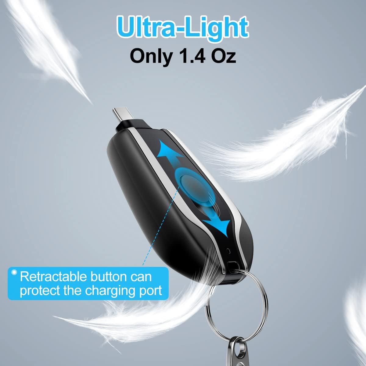 PHAEVOX™ PowerKey — Portable Keyring Charger | USB-C & Lightning | 2 Colors