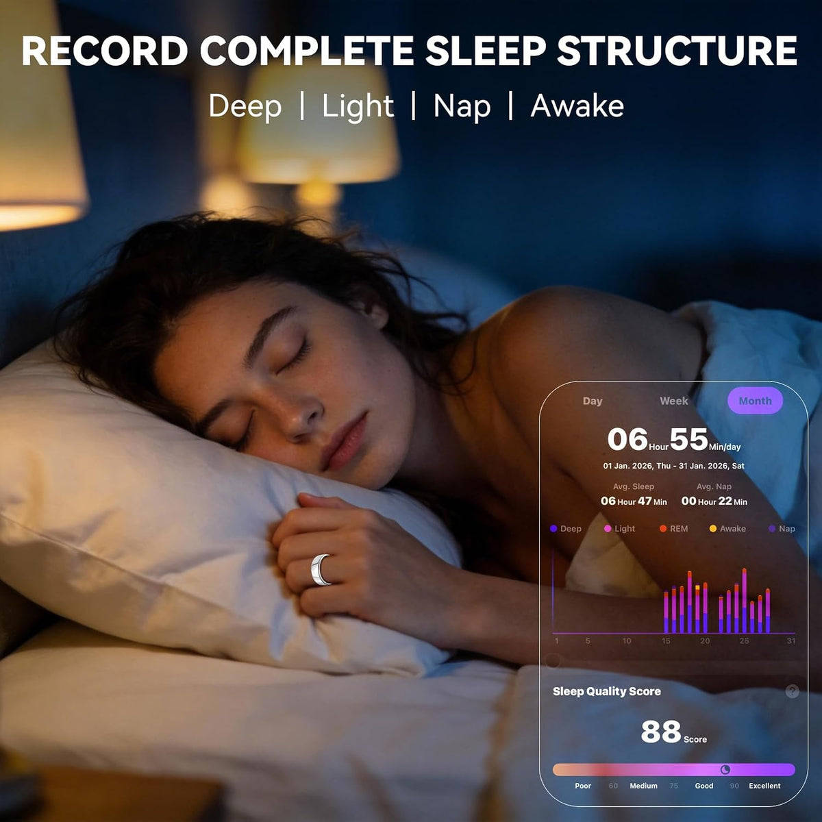 PHAEVOX™ CeraRing — Smart Health Ring | Ceramic | Heart Rate, Sleep, SpO2 | Sizes 6–13
