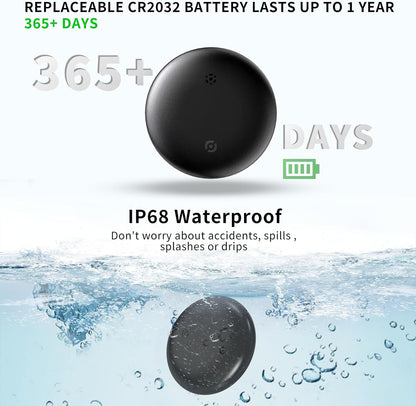 PHAEVOX™ TrackTag Pro — Waterproof Bluetooth Item Tracker | Anti-Loss GPS Locator | Black & White