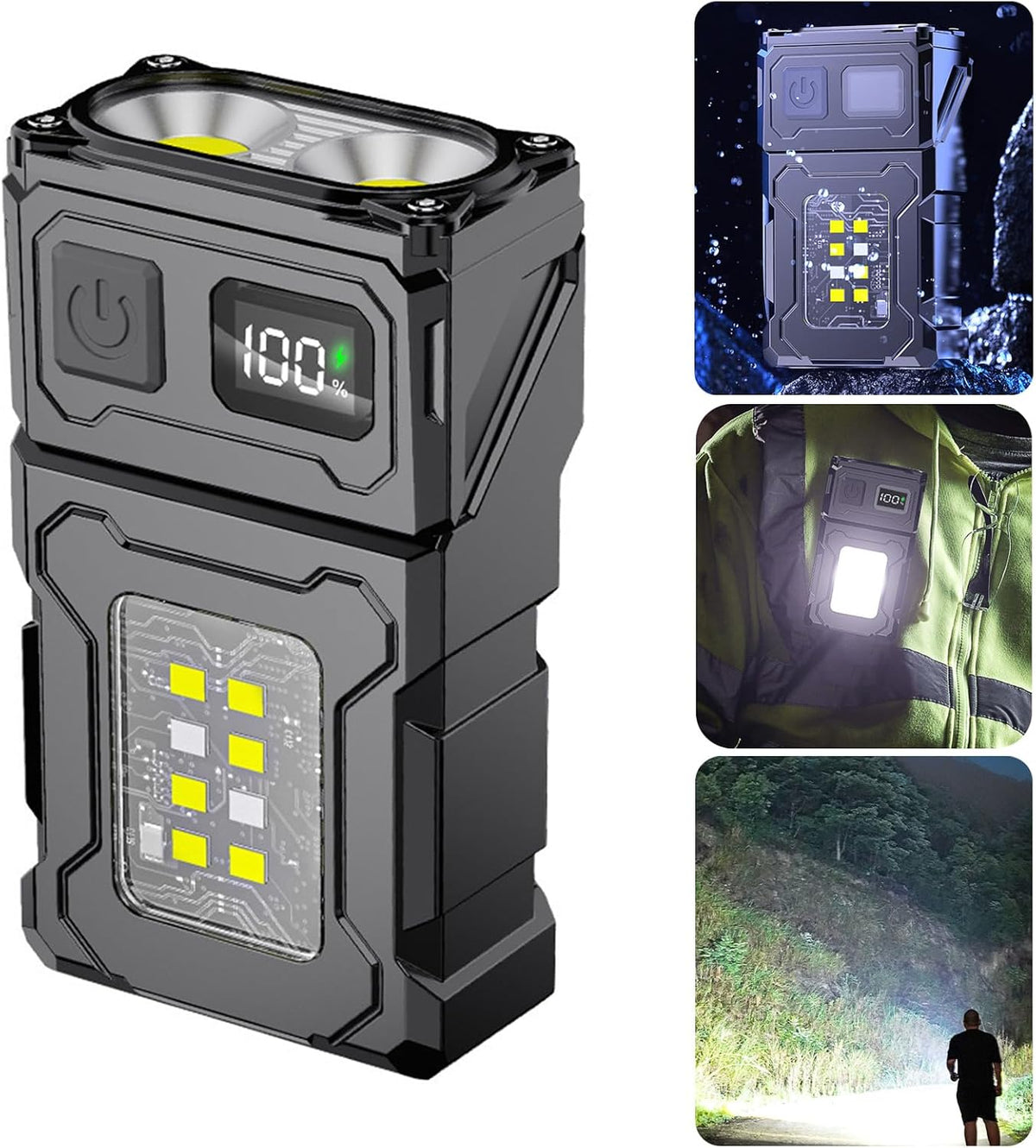 PHAEVOX™ Mini Keychain Flashlight — USB-C Rechargeable, Dual Light Source, Outdoor Ready