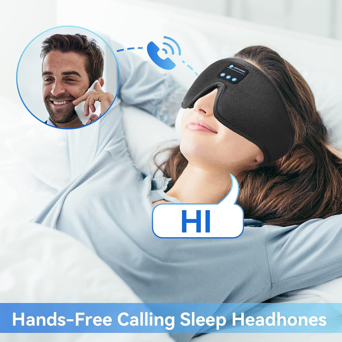 Bluetooth Sleep Eye Mask — 3D Contoured with Wireless Music