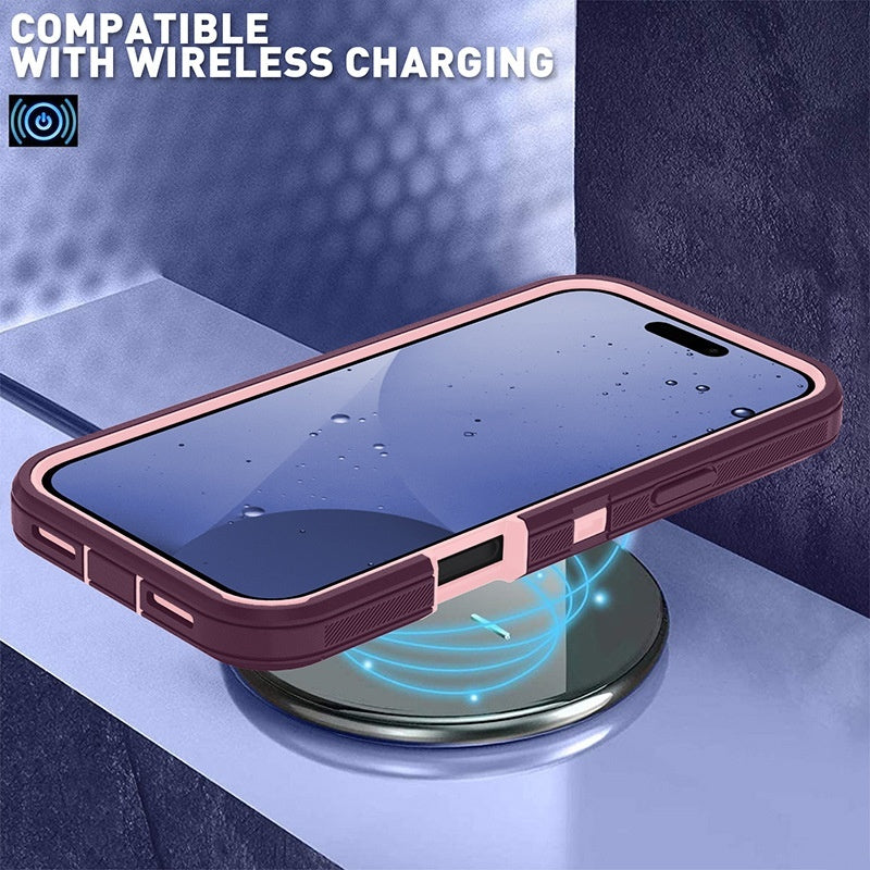 PHAEVOX™ StandGuard Case — Dual-Layer Shockproof iPhone Case with Built-In Kickstand | iPhone 17 Series | 20 Colors