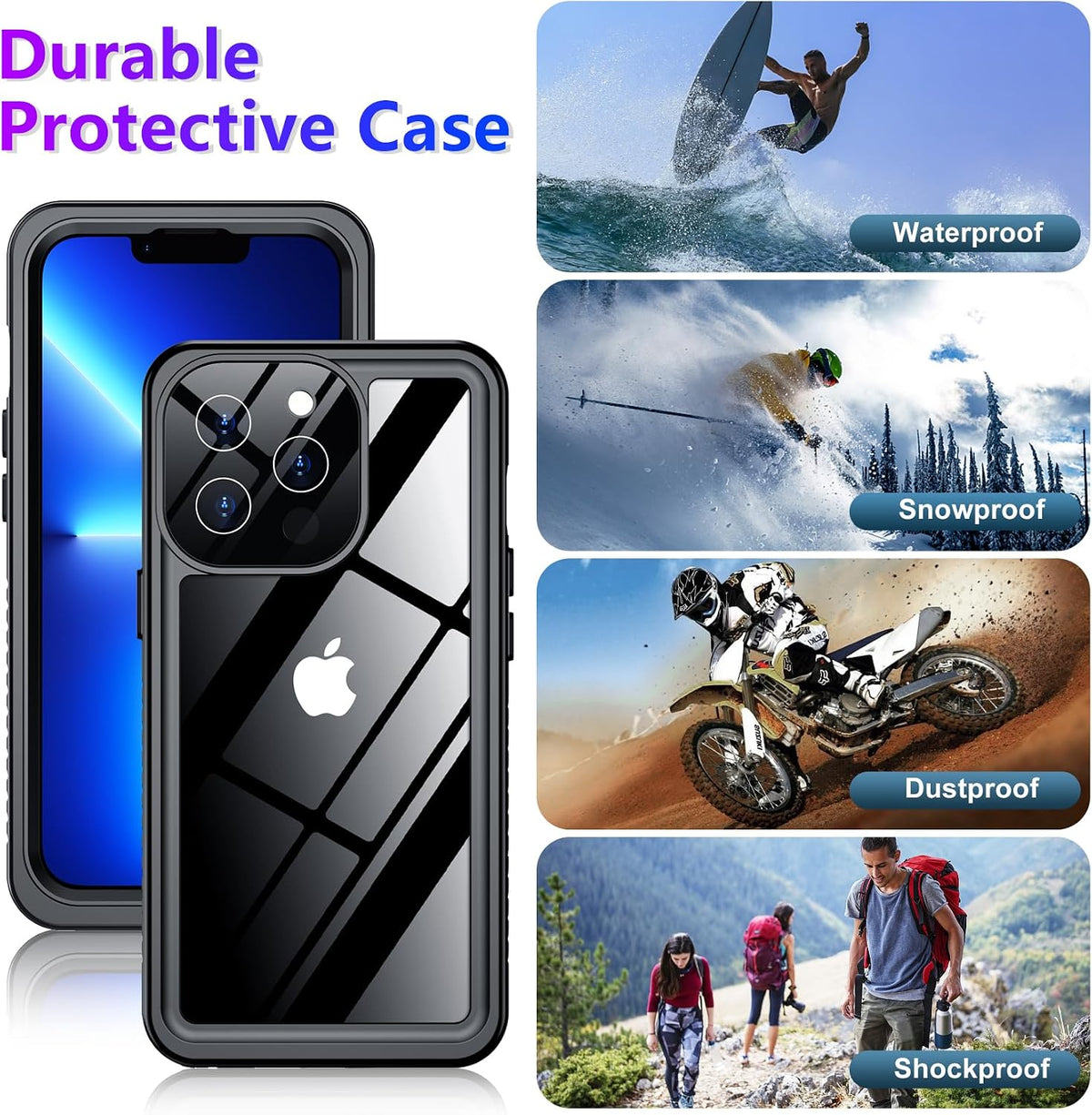 PHAEVOX™ WaterShield Pro — Waterproof Rugged iPhone Case
