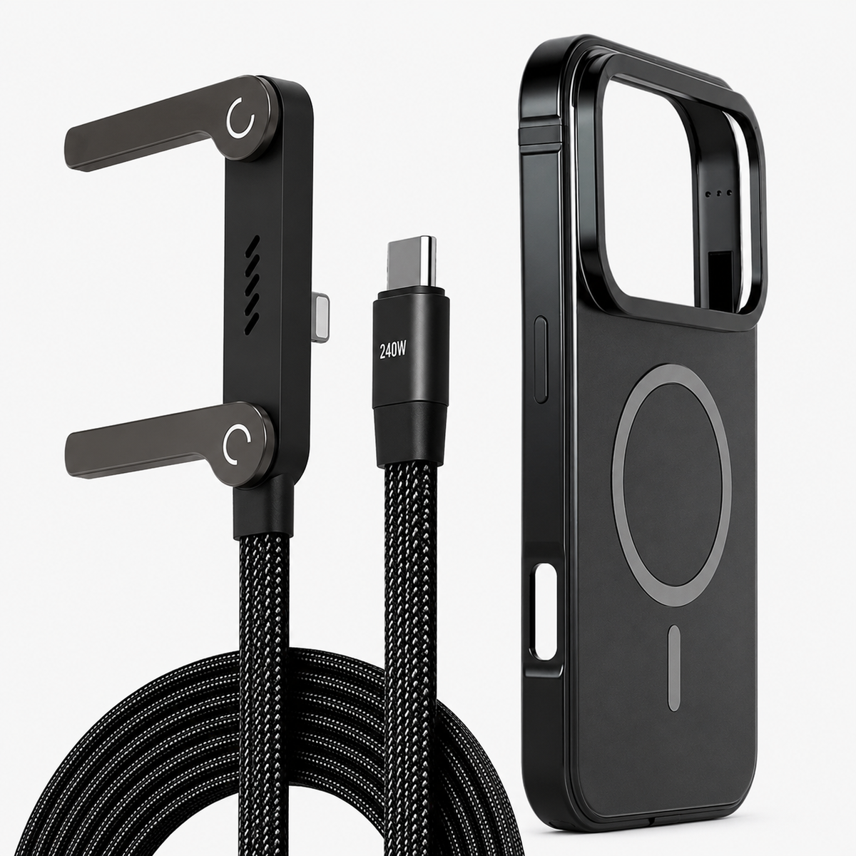 PHAEVOX™ Magnetic Metal Case & PowerStand Cable — 240W