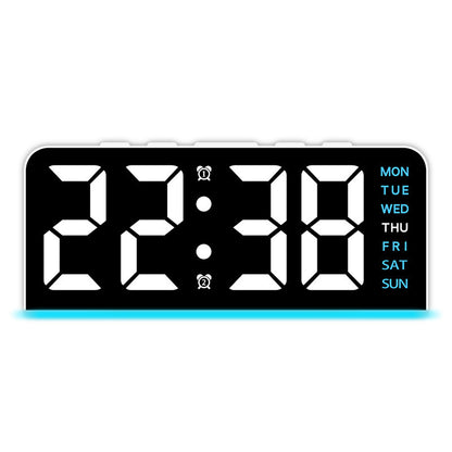 PHAEVOX™ GlowClock — LED Digital Alarm Clock | Dual-Mode, Ambient Night Light, Ultra-Clear Display