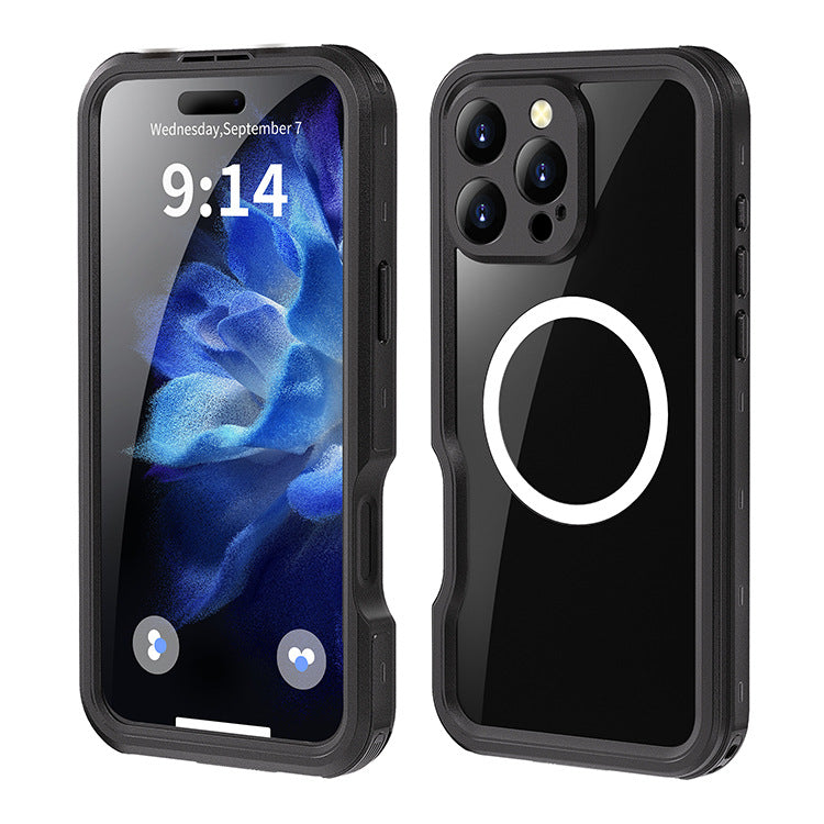 PHAEVOX™ Waterproof MagSafe Case — IP68 Clear iPhone Protection for Any Condition