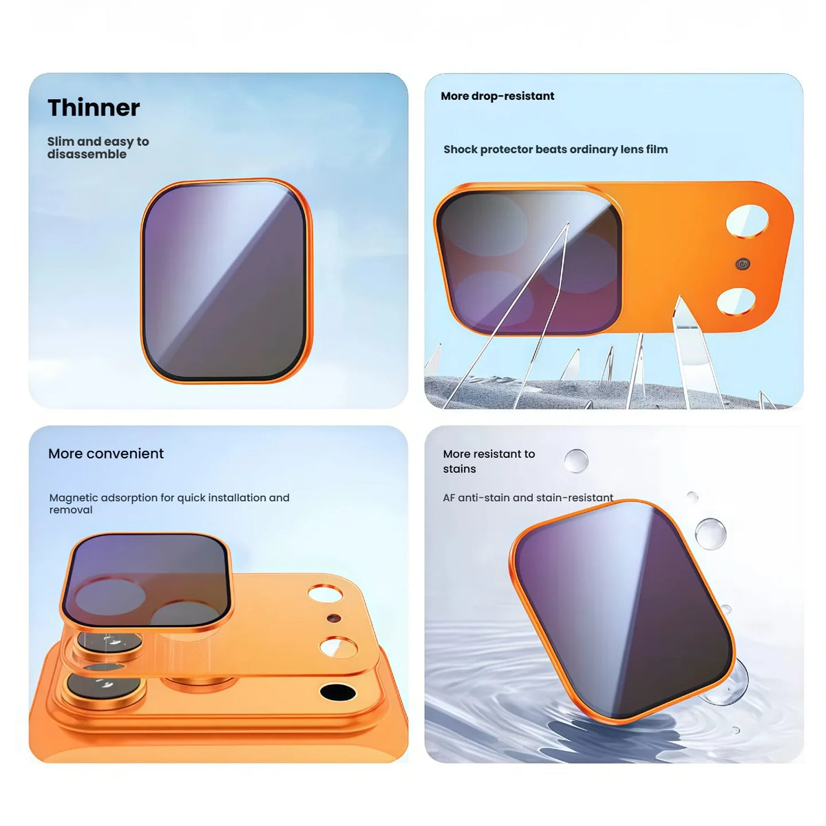 PHAEVOX™ ARShield — Anti-Glare AR Screen Protector for iPhone 17 Pro & Pro Max | Magnetic | Silver, Orange, Blue