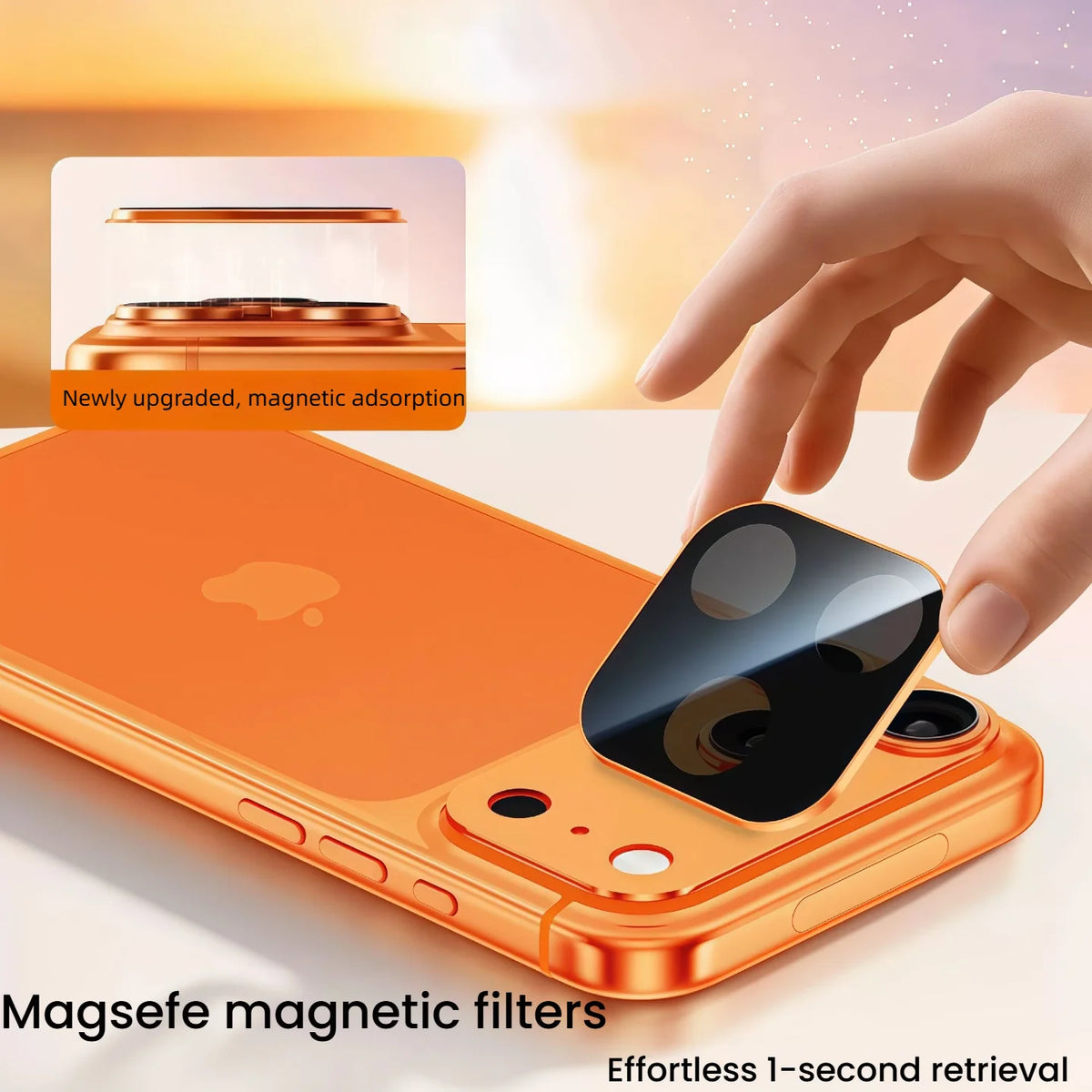 PHAEVOX™ ARShield — Anti-Glare AR Screen Protector for iPhone 17 Pro & Pro Max | Magnetic | Silver, Orange, Blue
