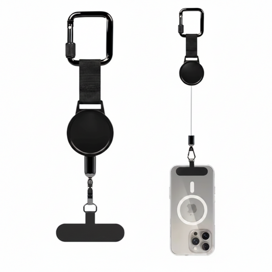PHAEVOX™ Retractable Clip Pro — Phone Lanyard Strap with Metal Buckle | Alloy Clip