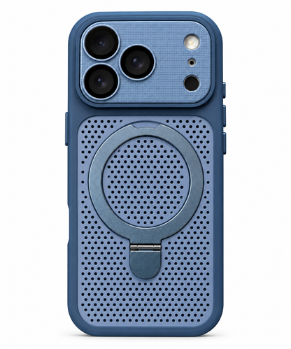 PHAEVOX™ Honeycomb Magnetic iPhone Case — Round Stand | Heat-Dissipation Design