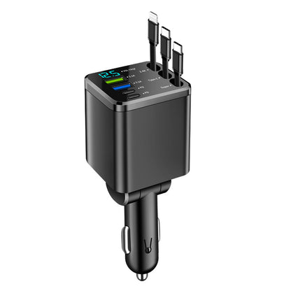 PHAEVOX™ M14 Retractable Car Charger — Multi-Port | PD Fast Charging