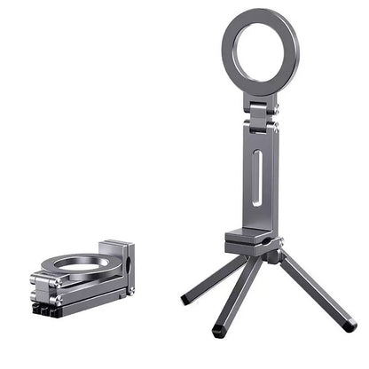 PHAEVOX™ Clip-On Magnetic Phone Holder — Rotating, Foldable, Travel-Ready