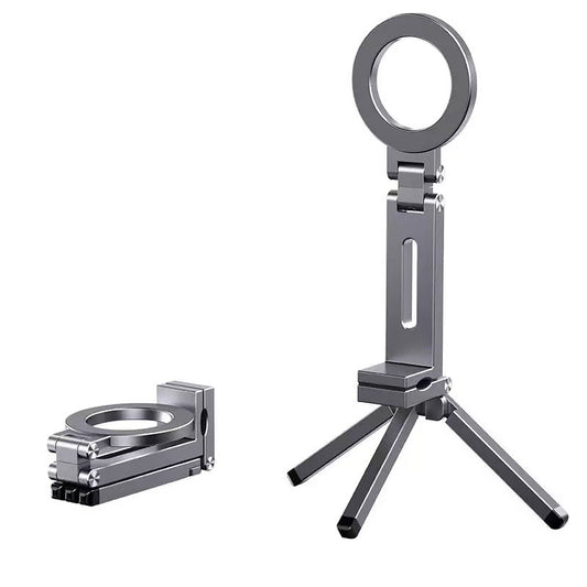 PHAEVOX™ Clip-On Magnetic Phone Holder — Rotating, Foldable, Travel-Ready