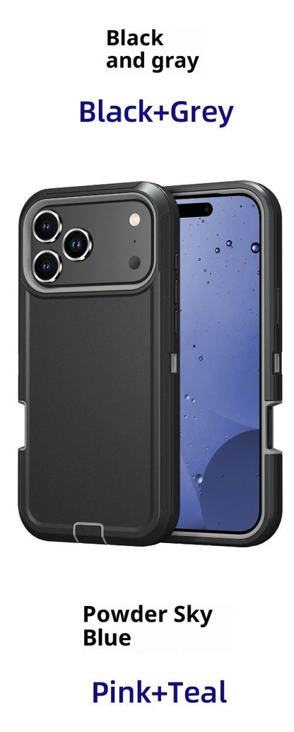 PHAEVOX™ StandGuard Case — Dual-Layer Shockproof iPhone Case with Built-In Kickstand | iPhone 17 Series | 20 Colors