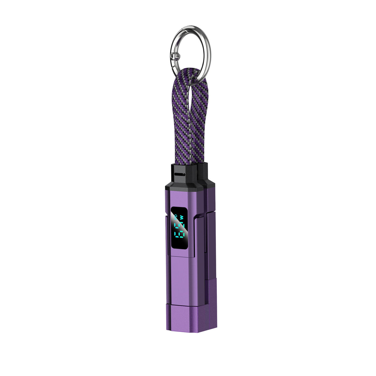 PHAEVOX™ ChargKey — 4-in-1 Keychain Cable | 65W | 40Gbps | Digital Display | 4 Colors