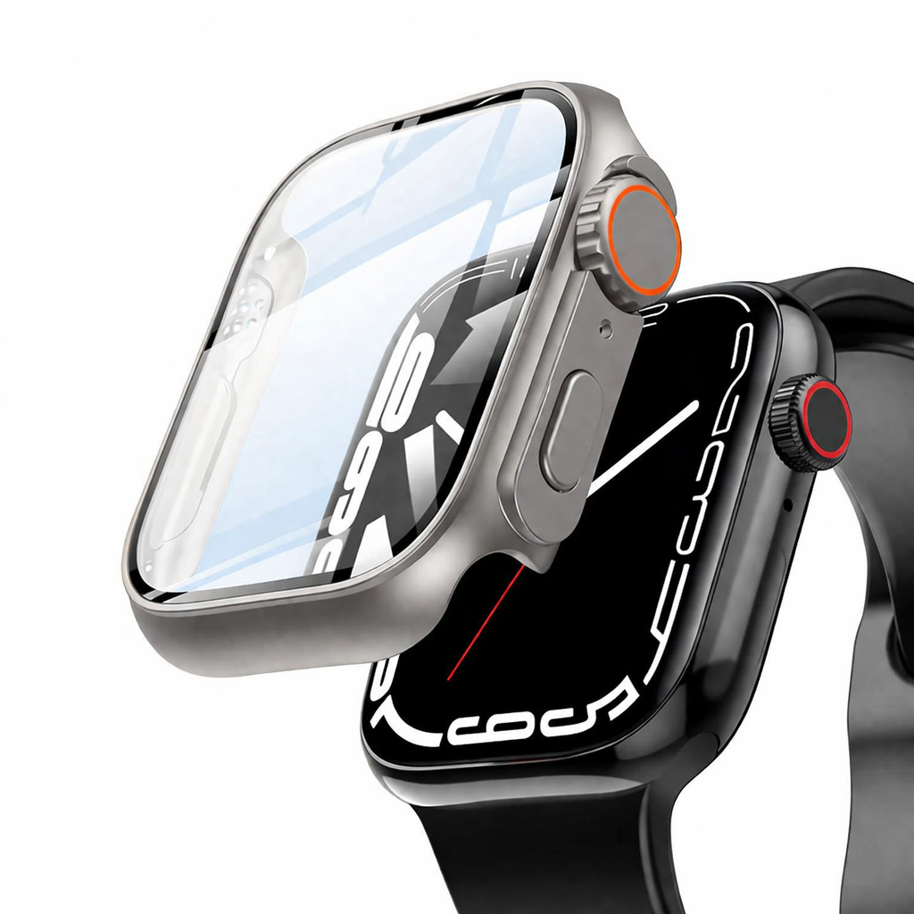 PHAEVOX™ UltraShield Watch Case — HD Tempered Glass Apple Watch Protection | Series 4–8 & SE
