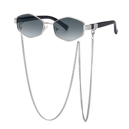 PHAEVOX™ Korean Style Chain Sunglasses — Retro Slim Frame, UV Protection