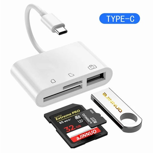 PHAEVOX™ 3-in-1 USB-C Hub Adapter — SD Card, TF Card & USB-A in One