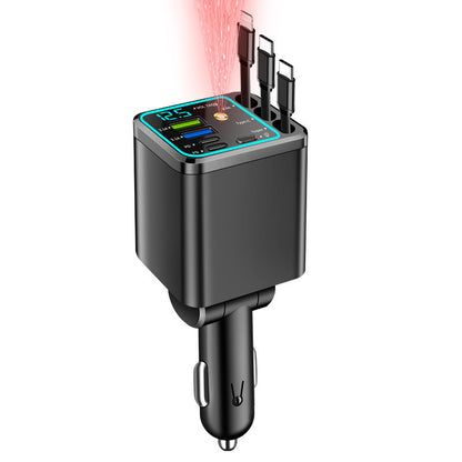 PHAEVOX™ M14 Retractable Car Charger — Multi-Port | PD Fast Charging