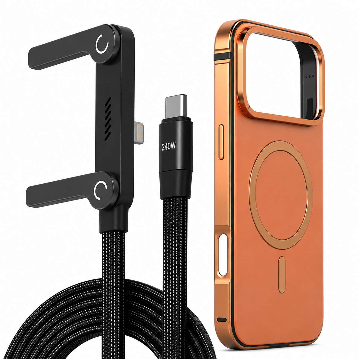 PHAEVOX™ Magnetic Metal Case & PowerStand Cable — 240W