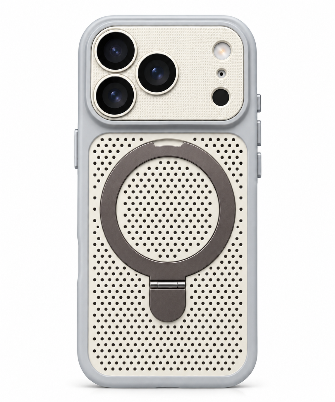 PHAEVOX™ Honeycomb Magnetic iPhone Case — Round Stand | Heat-Dissipation Design