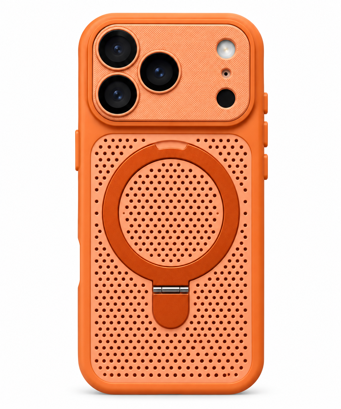 PHAEVOX™ Honeycomb Magnetic iPhone Case — Round Stand | Heat-Dissipation Design