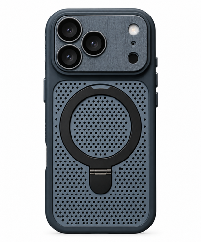 PHAEVOX™ Honeycomb Magnetic iPhone Case — Round Stand | Heat-Dissipation Design